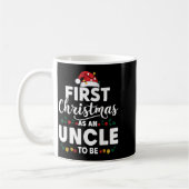 Funny First Christmas As An Uncle To Be New Uncle  コーヒーマグカップ (左)