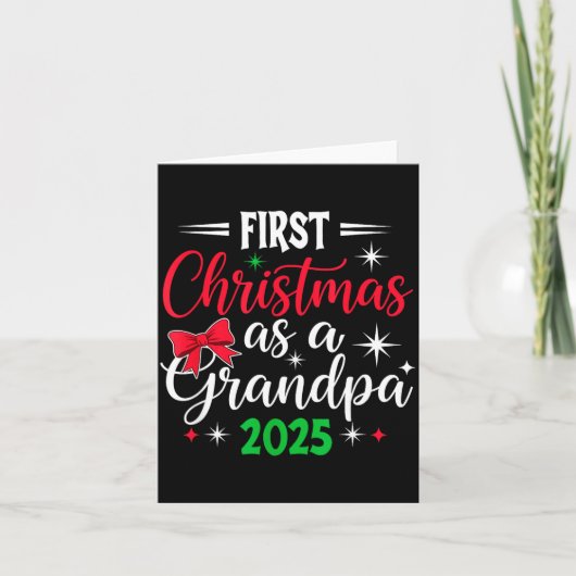 Funny First Christmas As Grandpa 2025 Matching Coq カード (正面)