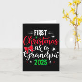Funny First Christmas As Grandpa 2025 Matching Coq カード (黄色い花)