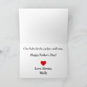 Funny First Father’s Day Sunset Silhouette Custom カード (内部)