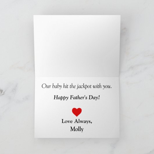 Funny First Father’s Day Sunset Silhouette Custom カード (内部)