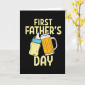 Funny First Father's Day Matching daddy and child カード (黄色い花)