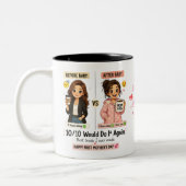 Funny First Mother’s Day Gift, Before After Baby ツートーンマグカップ (左)