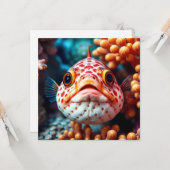 Funny Fish Close Up Blank カード (正面/裏面インサイチュ)