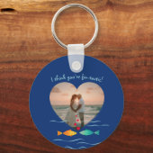 Funny Fish Pun Custom Photo Valentine's Day キーホルダー (正面)