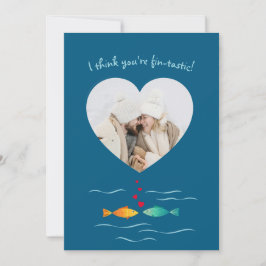 Funny Fish Pun Custom Photo Valentine's Day シーズンカード