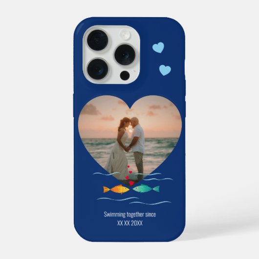 Funny Fish Pun Custom Photo Valentine's Day iPhoneケース (裏面)