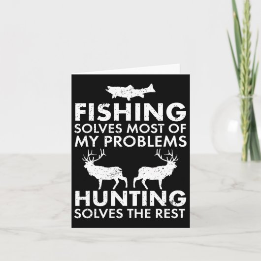 Funny Fishing And Hunting Gift Christmas Humor Hun カード (正面)