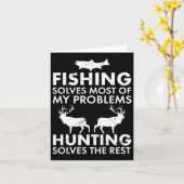 Funny Fishing And Hunting Gift Christmas Humor Hun カード (黄色い花)