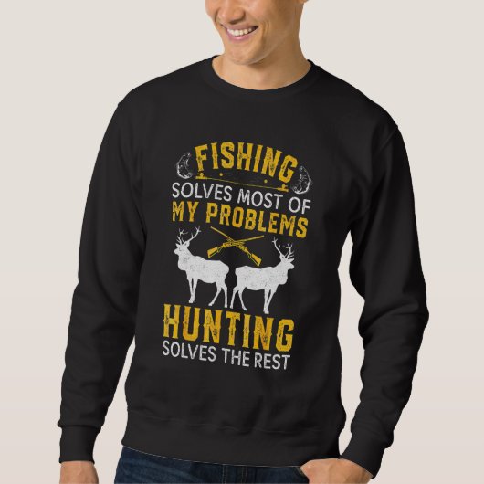 Funny Fishing And Hunting Gift Christmas Humor Hun スウェットシャツ (正面)