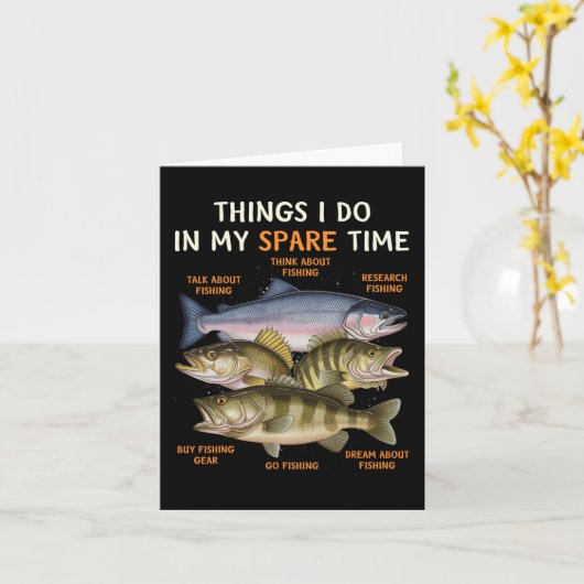 Funny Fishing Apparel For Men  カード (黄色い花)