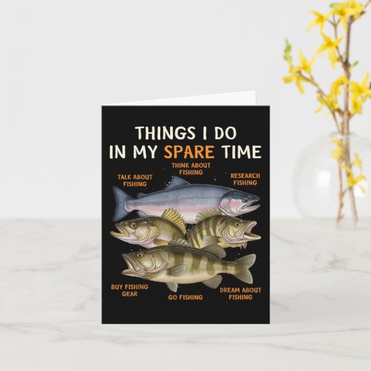 Funny Fishing Apparel For Men, Youth And Boys _ B  カード (黄色い花)