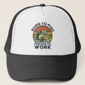 Funny Fishing Born to Fish Forced to Work キャップ (正面)