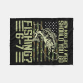 Funny Fishing Boy Teens Kid Camouflage Usa Flag B  フリースブランケット (正面(横))