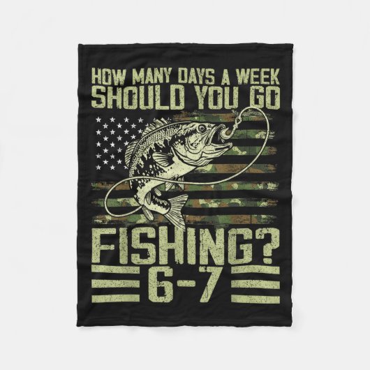 Funny Fishing Boy Teens Kid Camouflage Usa Flag B  フリースブランケット (正面)