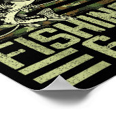 Funny Fishing Boy Teens Kid Camouflage Usa Flag B  ポスター (角)