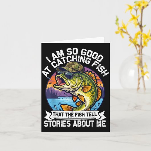 Funny Fishing Dad Men Funny Reel Cool Fish B Fishi カード (黄色い花)