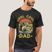 Funny Fishing Dad Reel Cool Dad Vintage Tシャツ (正面)