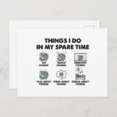 Funny Fishing Lover 6 Things I Do In My Spare Time ポストカード (正面/裏面)