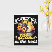 Funny Fishing Quote Hooked On B Fishing  カード (黄色い花)