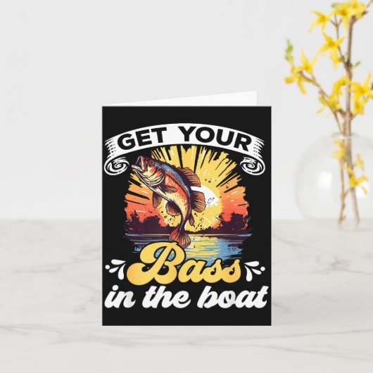 Funny Fishing Quote Hooked On B Fishing  カード (黄色い花)