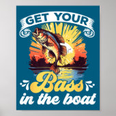 Funny Fishing Quote Hooked On B Fishing  ポスター (正面)