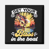 Funny Fishing Quote Hooked On B Fishing  マグネット (正面)