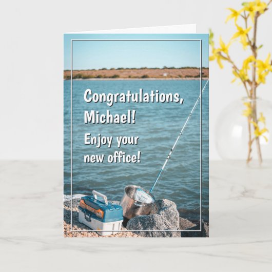 Funny Fishing Retirement Card カード (黄色い花)