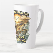 Funny Fishing T-Shirt – Weekend Forecast 100% Chan カフェラテマグ (右アングル)