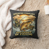 Funny Fishing T-Shirt – Weekend Forecast 100% Chan クッション (ブランケット)