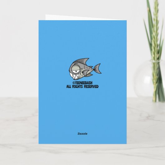 Funny Fishing Themed Birthday Card カード (裏面)