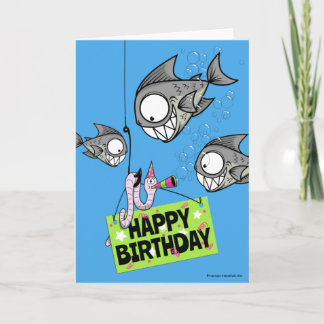 Funny Fishing Themed Birthday Card カード