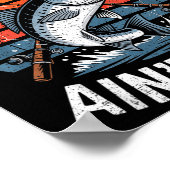 Funny Fishing Vintage Hookin' Ain't Easy Fisherman ポスター (角)