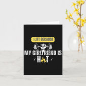 Funny Fitness Gym Rat I Lift Because My Girlfriend カード (黄色い花)