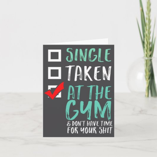 Funny Fitness Workout Single Taken At The Gym  カード (正面)