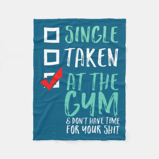 Funny Fitness Workout Single Taken At The Gym フリースブランケット (正面)