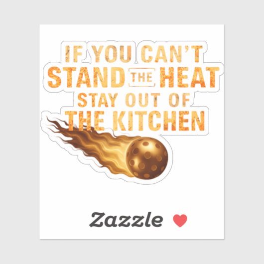 Funny Flaming Pickleball Kitchen Graphic Dink Life シール (シート)