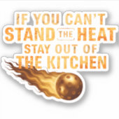 Funny Flaming Pickleball Kitchen Graphic Dink Life シール (正面)