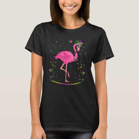 Funny Flamingo Animal Lover Cute Mardi Gras Carniv Tシャツ (正面)