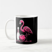 Funny Flamingo Bowling N Bowl Bowler コーヒーマグカップ (左)