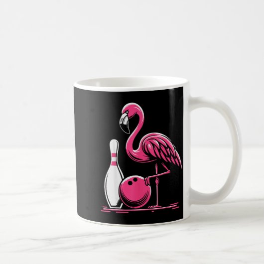 Funny Flamingo Bowling N Bowl Bowler コーヒーマグカップ (右)