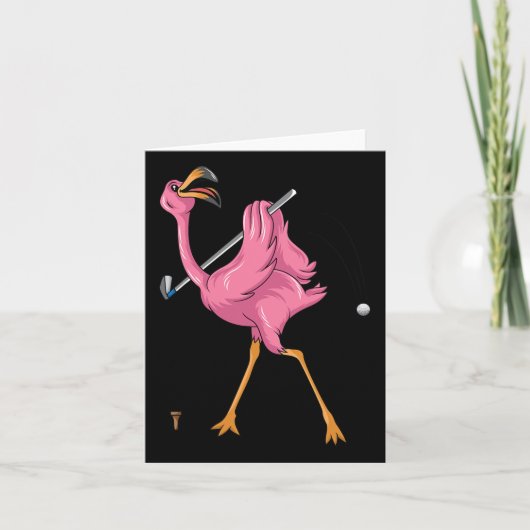 Funny Flamingo Golfing Flamingo Golf Flamingo Play カード (正面)