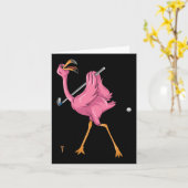 Funny Flamingo Golfing Flamingo Golf Flamingo Play カード (黄色い花)