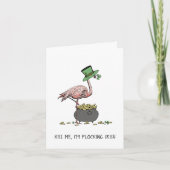 Funny Flamingo St Patrick’s Day Card カード (正面)