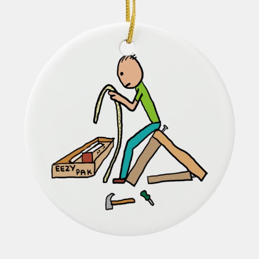 Funny Flat Pack Self-Assembly セラミックオーナメント (正面)