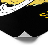 Funny Flat Saturn Society Donut illustration ポスター (角)