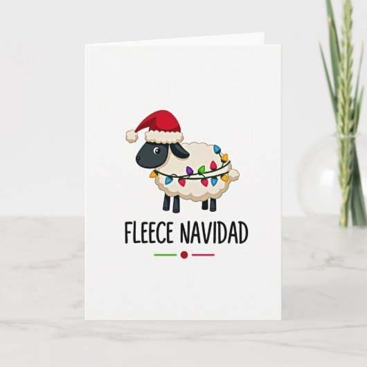 Funny Fleece Navidad Sheep Card カード (正面)