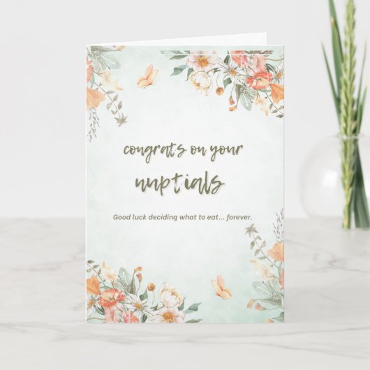 Funny Floral Congratulations Wedding Card カード (正面)