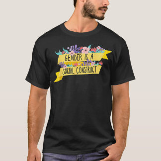 Funny Floral Gender Is A Social Construct LGBTQ Ga Tシャツ