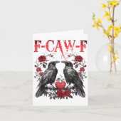Funny Floral Heart Raven F-caw-f Anti Valentin's D カード (黄色い花)